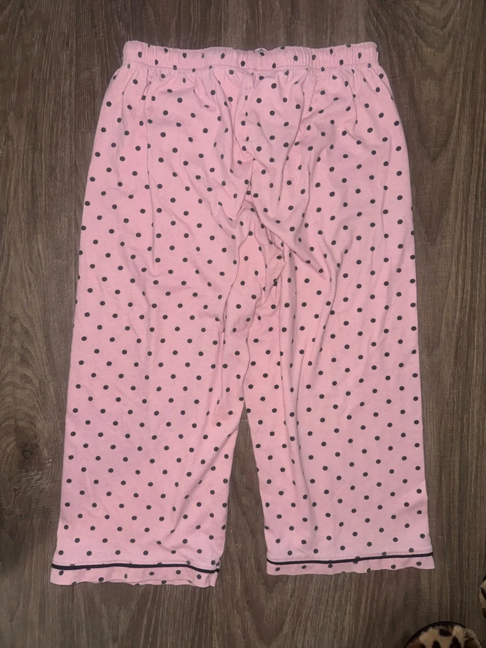 AEROSOLES Pink Pajama Pants with Black Polka Dots